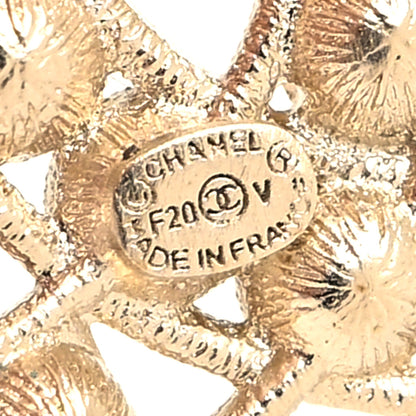 Chanel Crystal CC Brooch Light Gold 4 of 4
