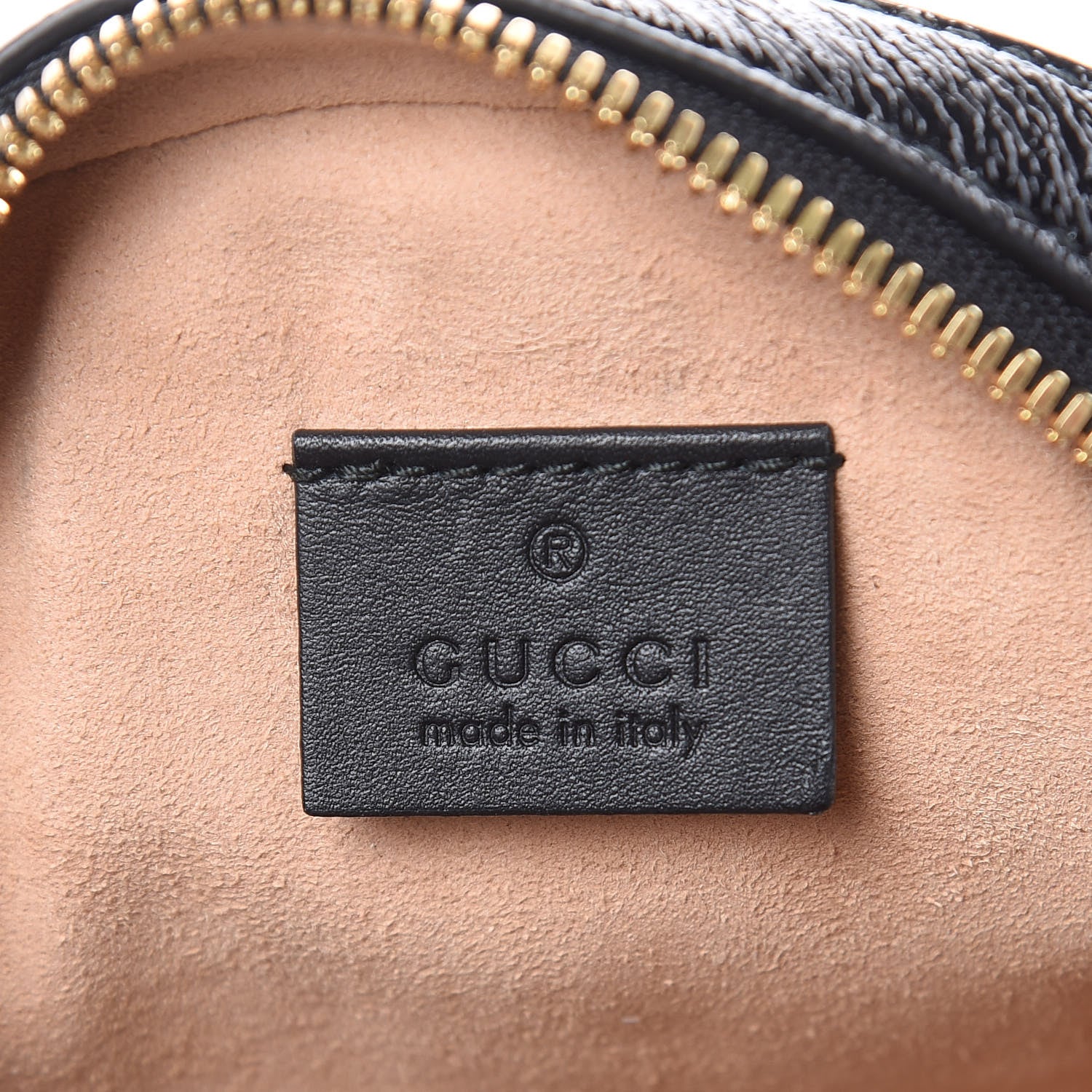 Gucci Suede Patent Web Mini Ophidia Round Shoulder Bag Nocciola Black 6 of 10