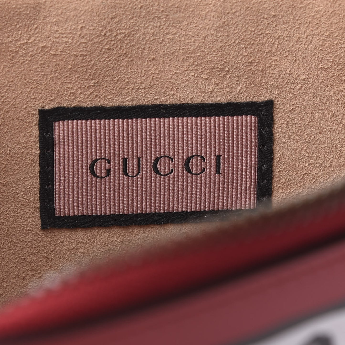 Calfskin GucciGhost Print Pouch Hibiscus Red