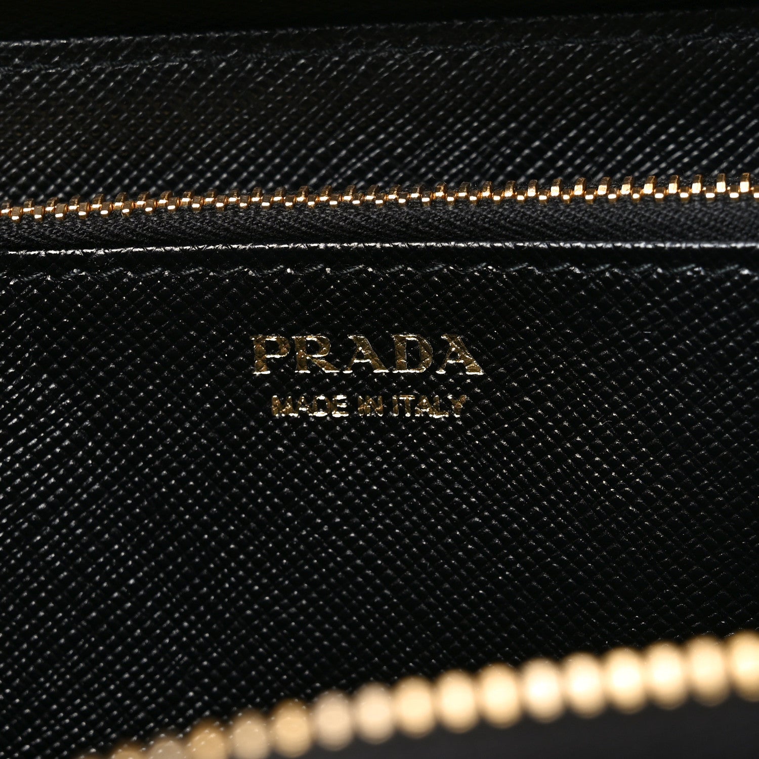 Prada Saffiano Metal Zip Around Wallet Black 6 of 7