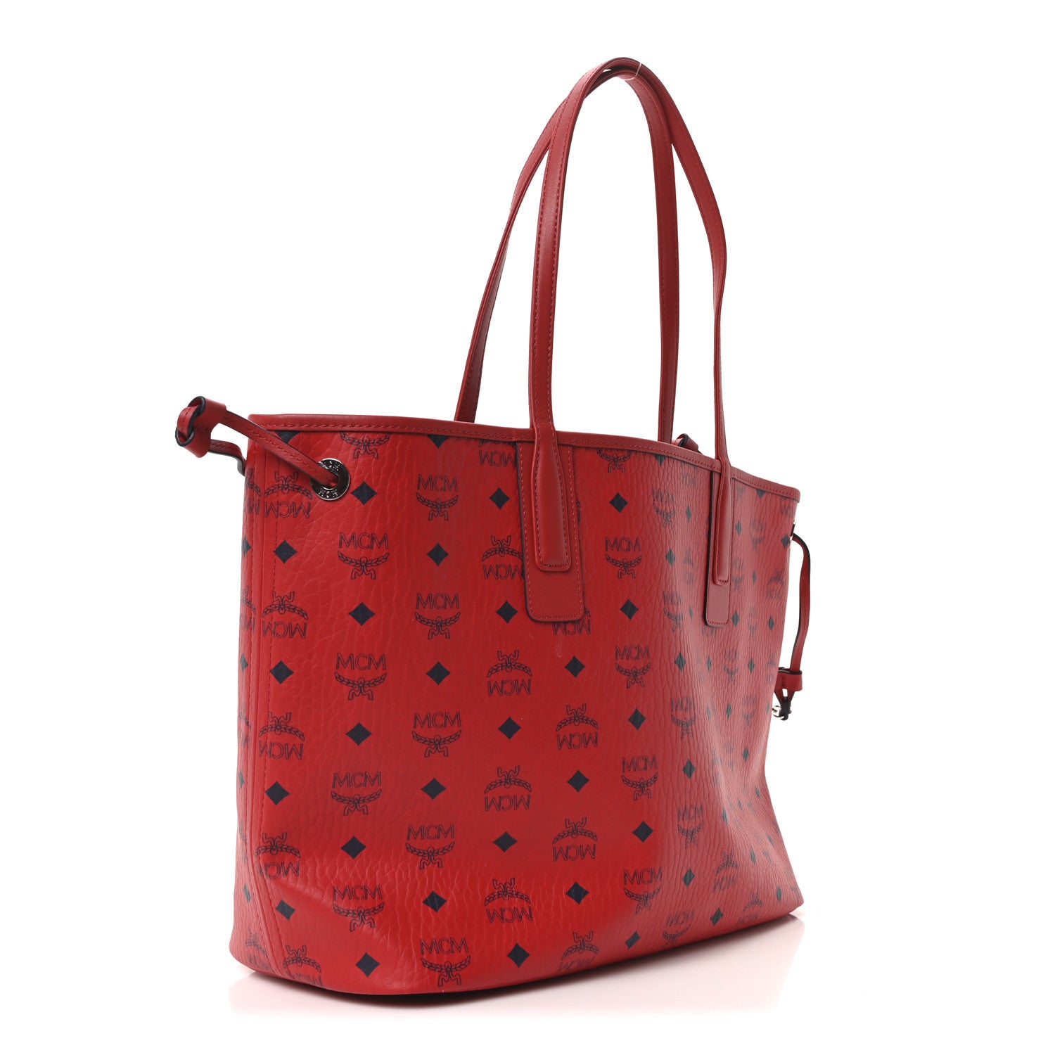 MCM Visetos Medium Liz Reversible Shopper Tote Candy Red 4 of 16