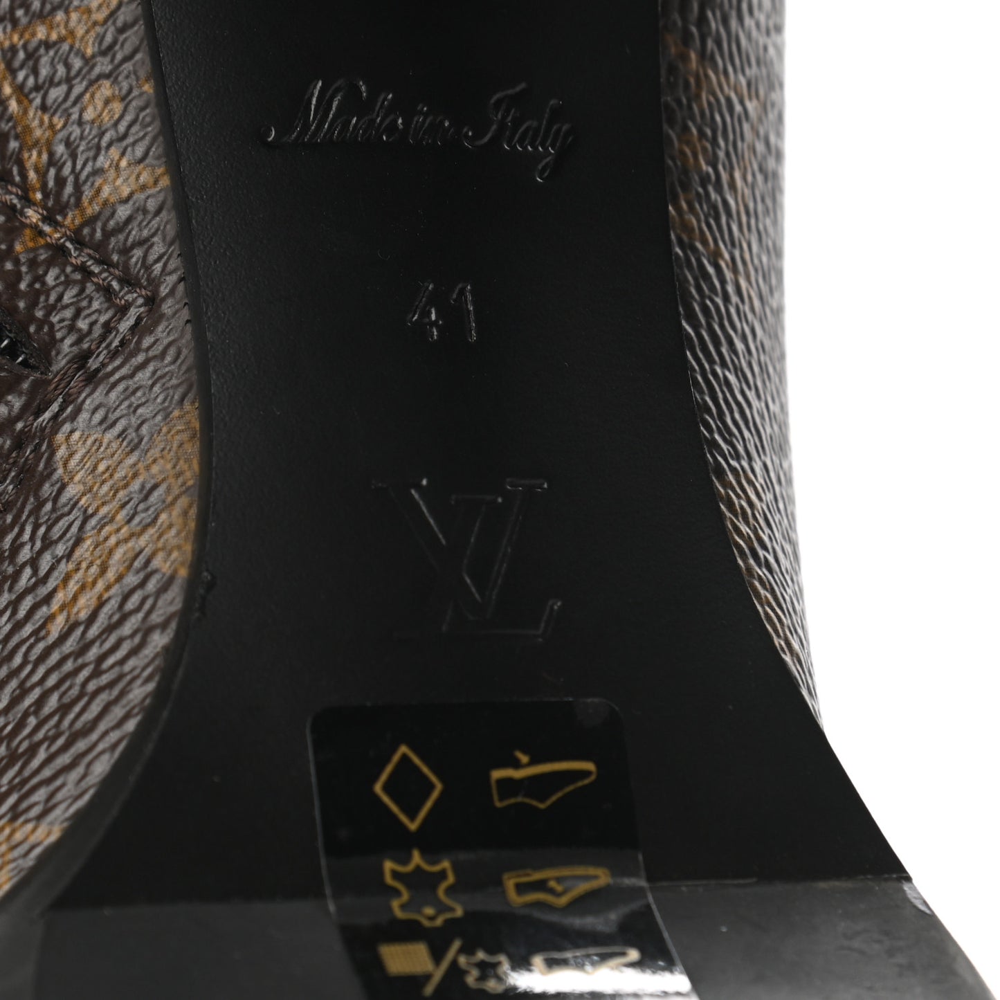 Patent Calfskin Monogram Star Trail Ankle Boots 41 Black