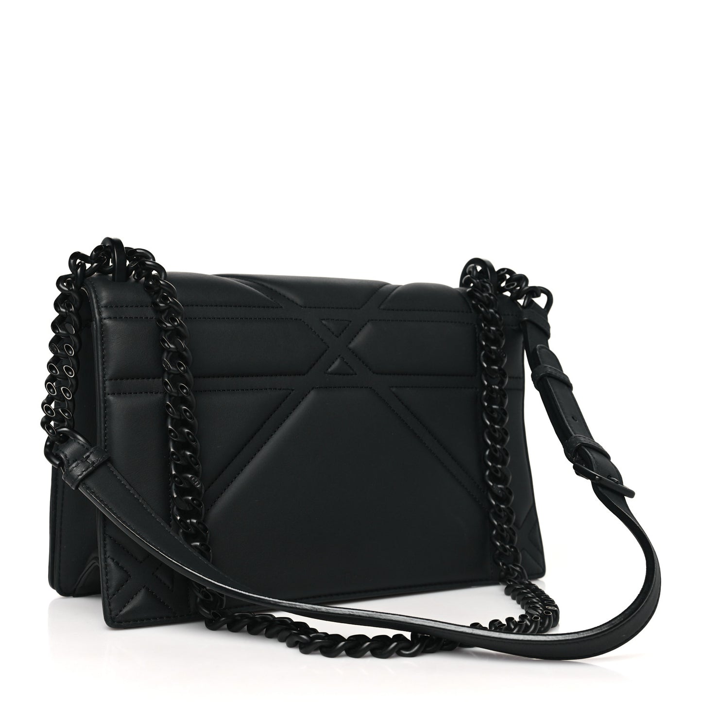 Ultra Matte Calfskin Studded Medium Diorama Flap Bag Black