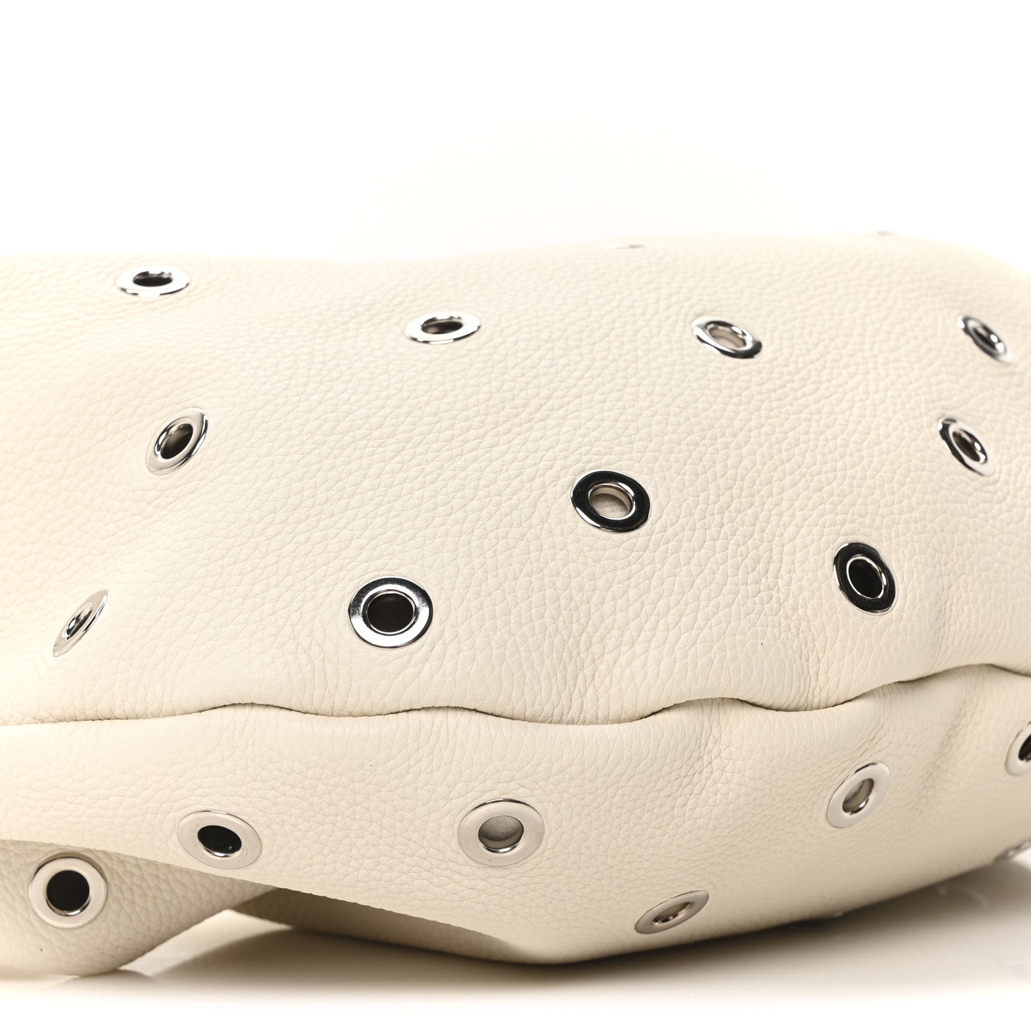 Khaite Pebbled Calfskin Grommet Medium Olivia Hobo Dark Ivory 8 of 9