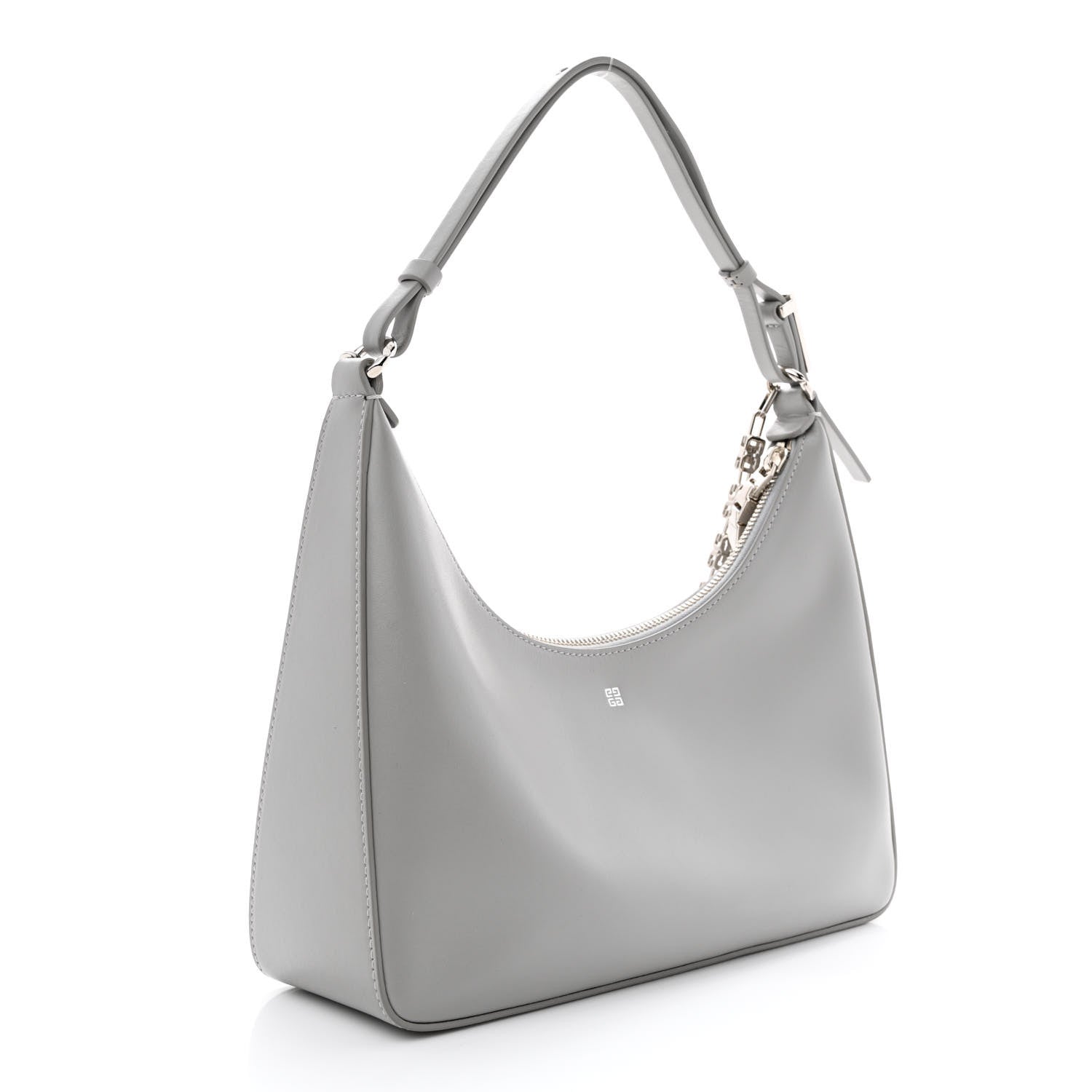 Givenchy Smooth Calfskin Small Moon Cut Out Shoulder Bag Grey 3 of 10