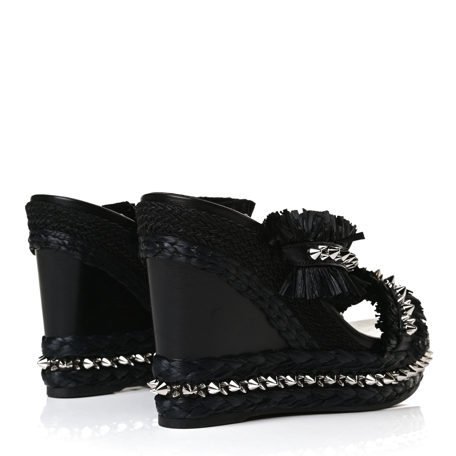 Christian Louboutin Voltinoudou 110mm Tie Cruise Raffia Spike Wedge 38 5 of 14