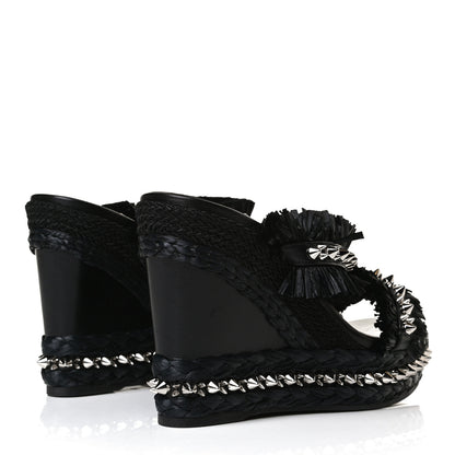 Christian Louboutin Voltinoudou 110mm Tie Cruise Raffia Spike Wedge 38 5 of 14