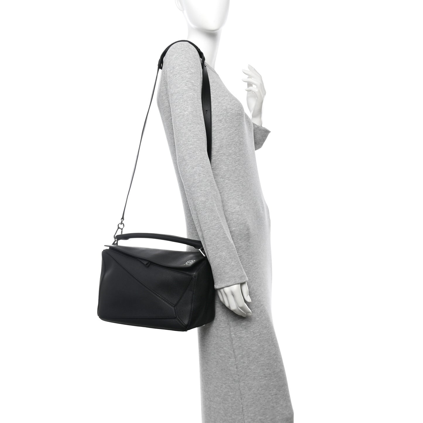 Calfskin Medium Puzzle Bag Black