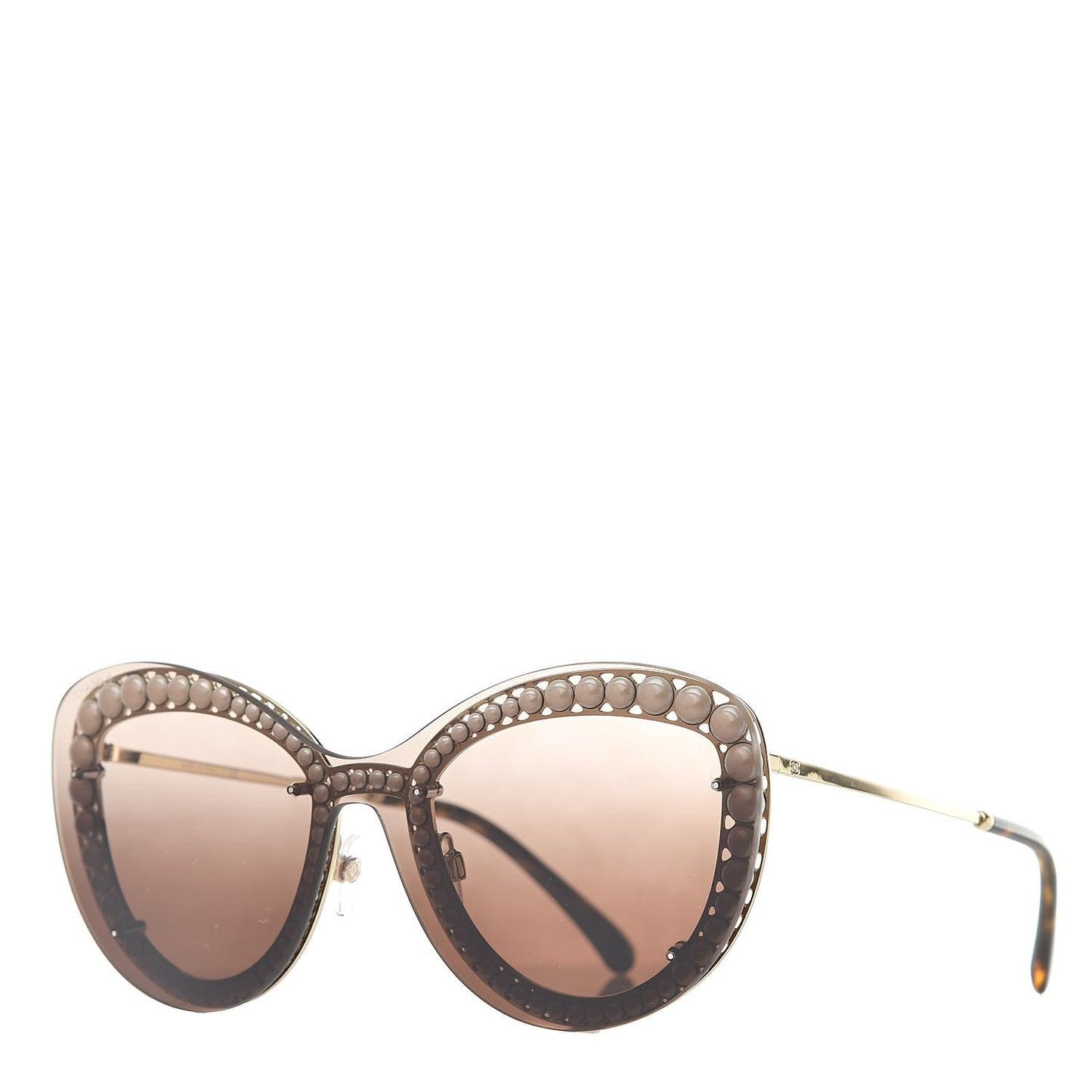 Acetate Metal Pearl Butterfly Sunglasses 4236-H Brown