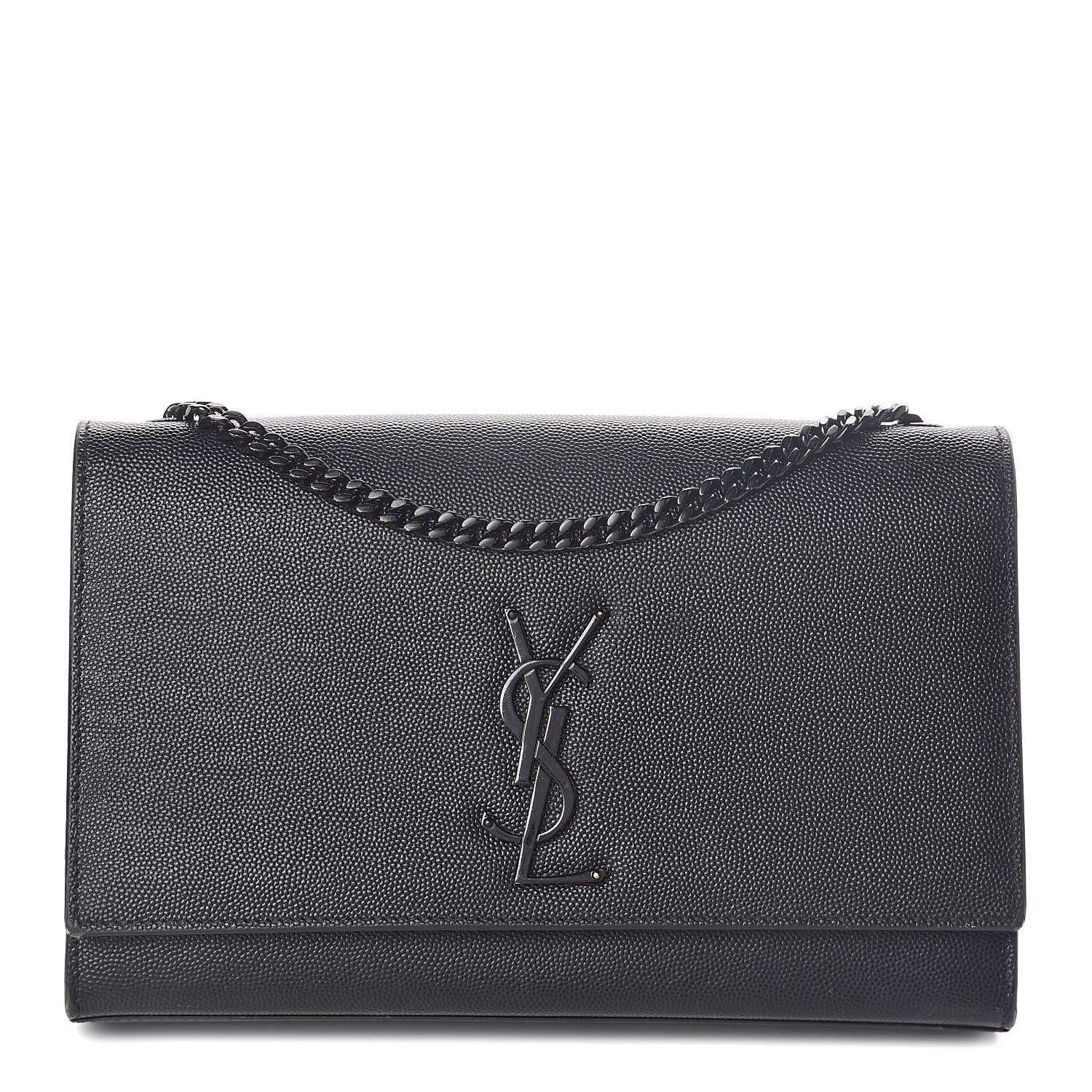 Saint Laurent Grain De Poudre Medium Classic Monogram Kate Satchel Black 1 of 10