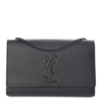 Saint Laurent Grain De Poudre Medium Classic Monogram Kate Satchel Black 1 of 10