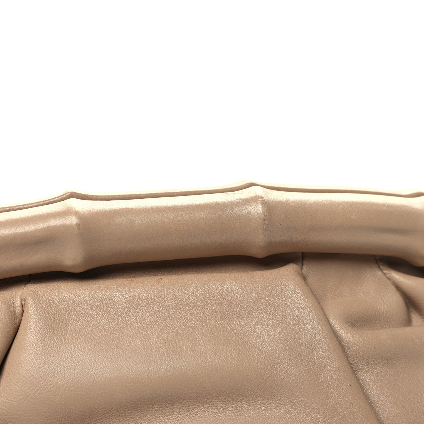 Calfskin Bamboo Frame Top Tassel Clutch Camelia