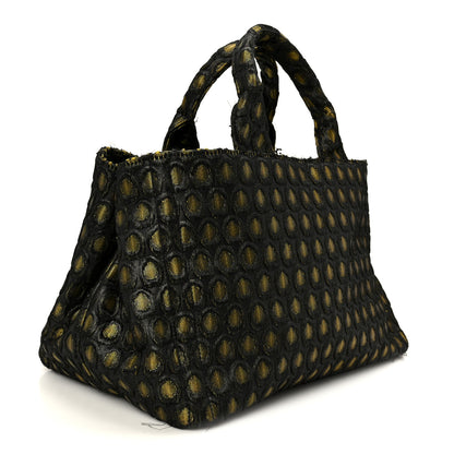 Prada Tessuto Jacquard Canapa Tote Giallo 3 of 12