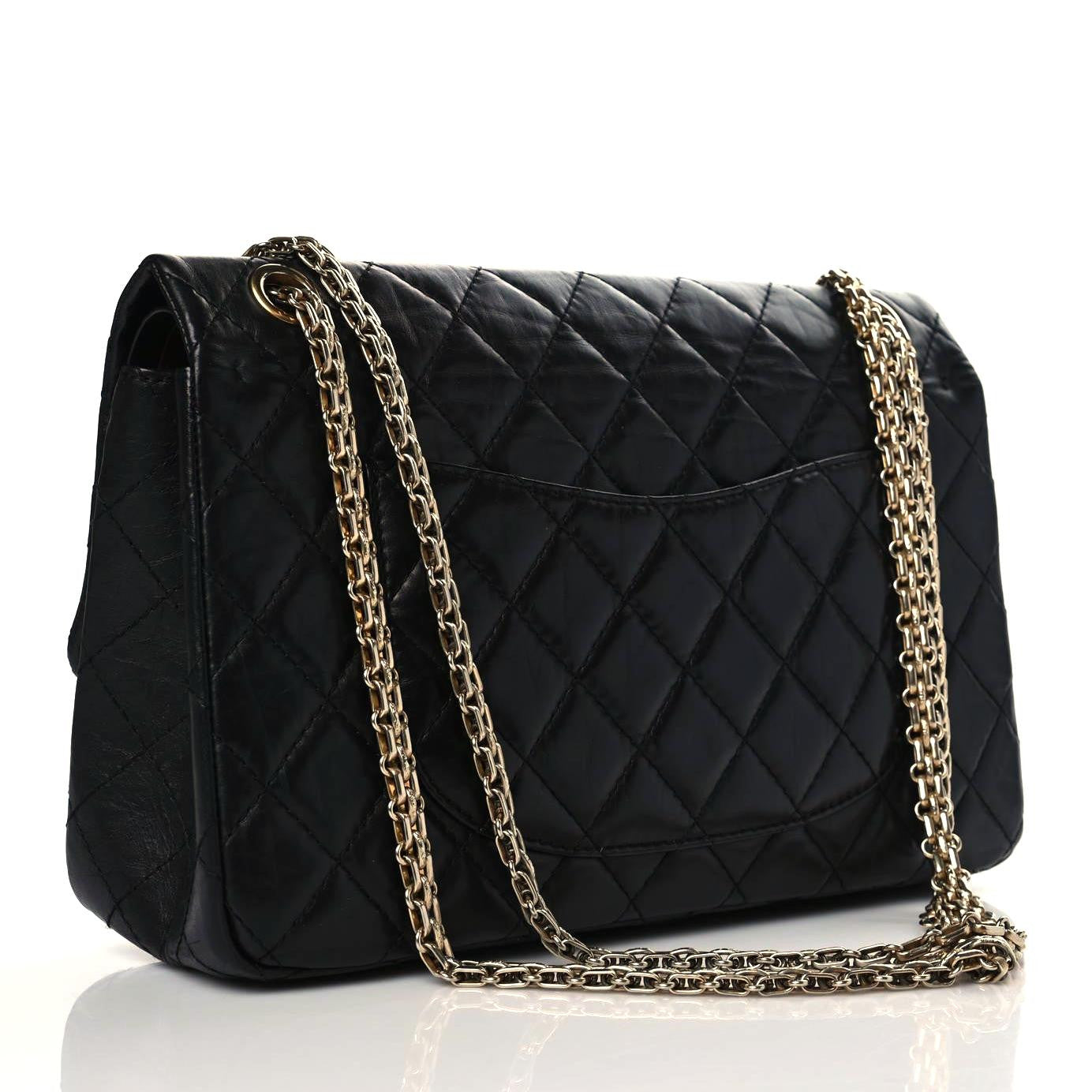Aged Calfskin Quilted 2.55 Reissue 226 Flap Black