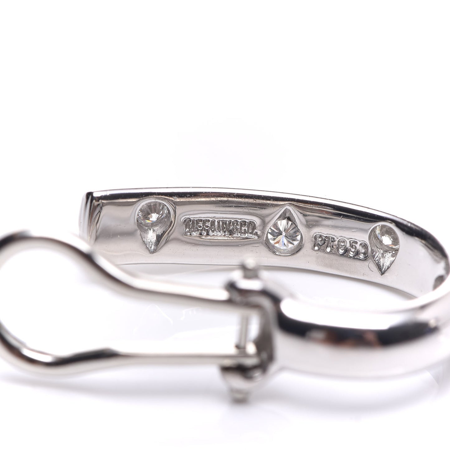 Platinum Diamond Etoile Hoop Clip-On Earrings