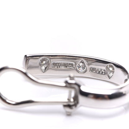 Tiffany Platinum Diamond Etoile Hoop Clip-On Earrings 4 of 5