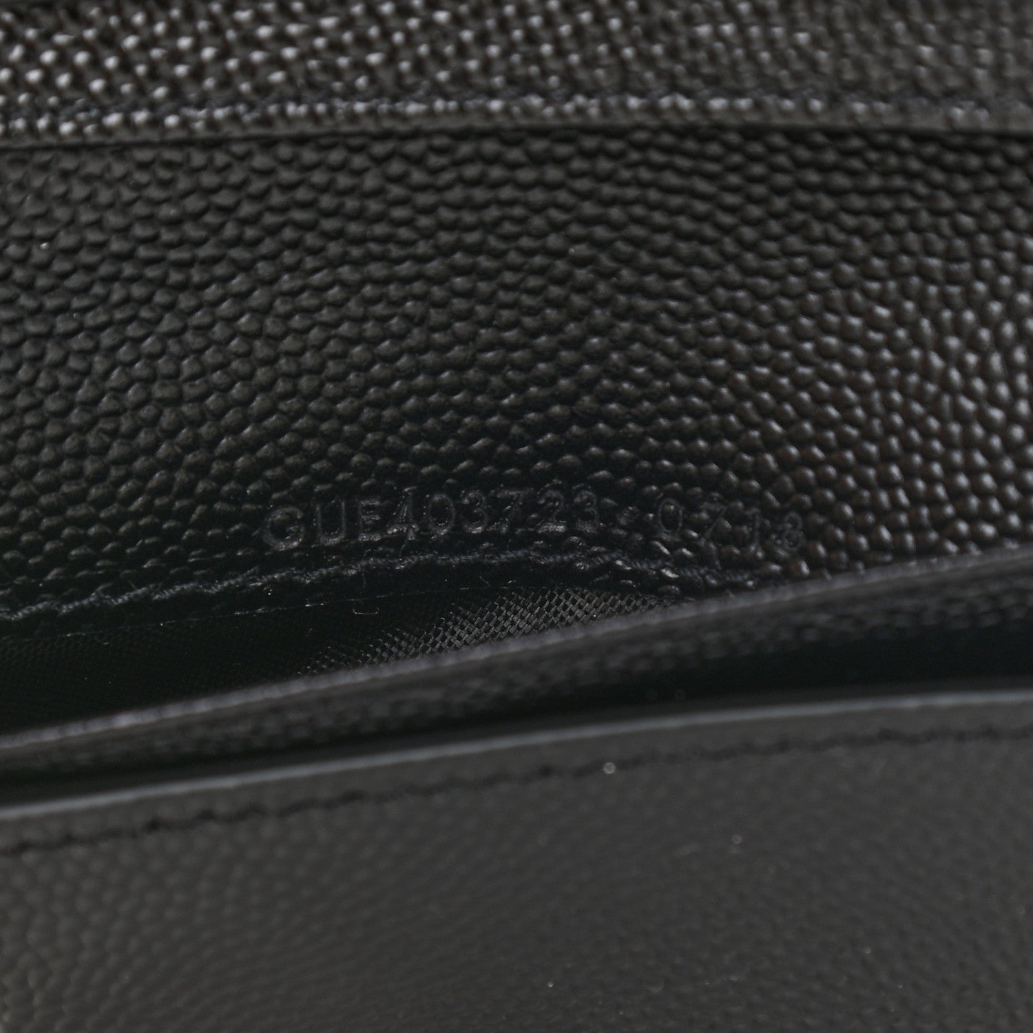 Saint Laurent Grain De Poudre Matelasse Chevron Monogram Compact Zip Around Wallet Black 8 of 8