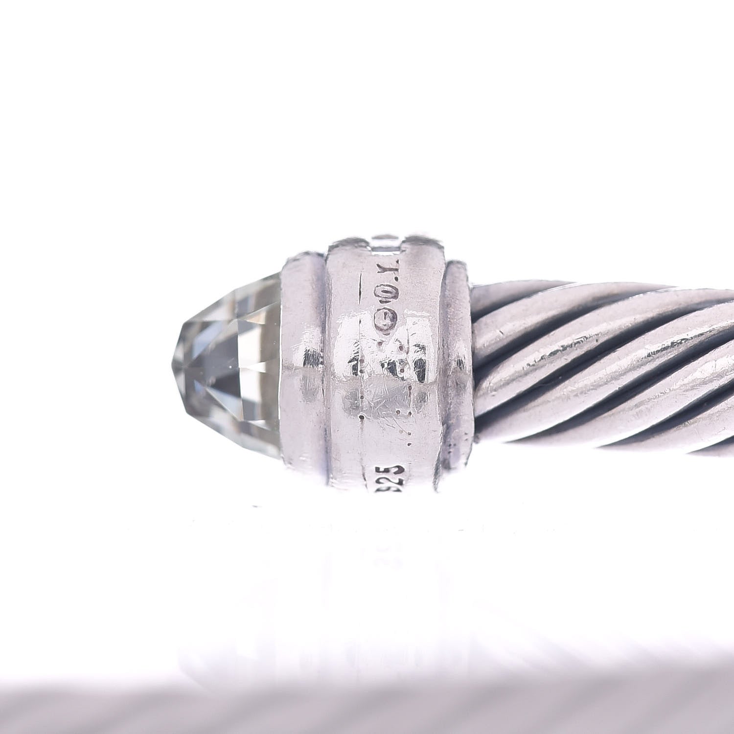 David Yurman Sterling Silver Diamond Prasiolite 5mm Cable Classics Bracelet 4 of 4