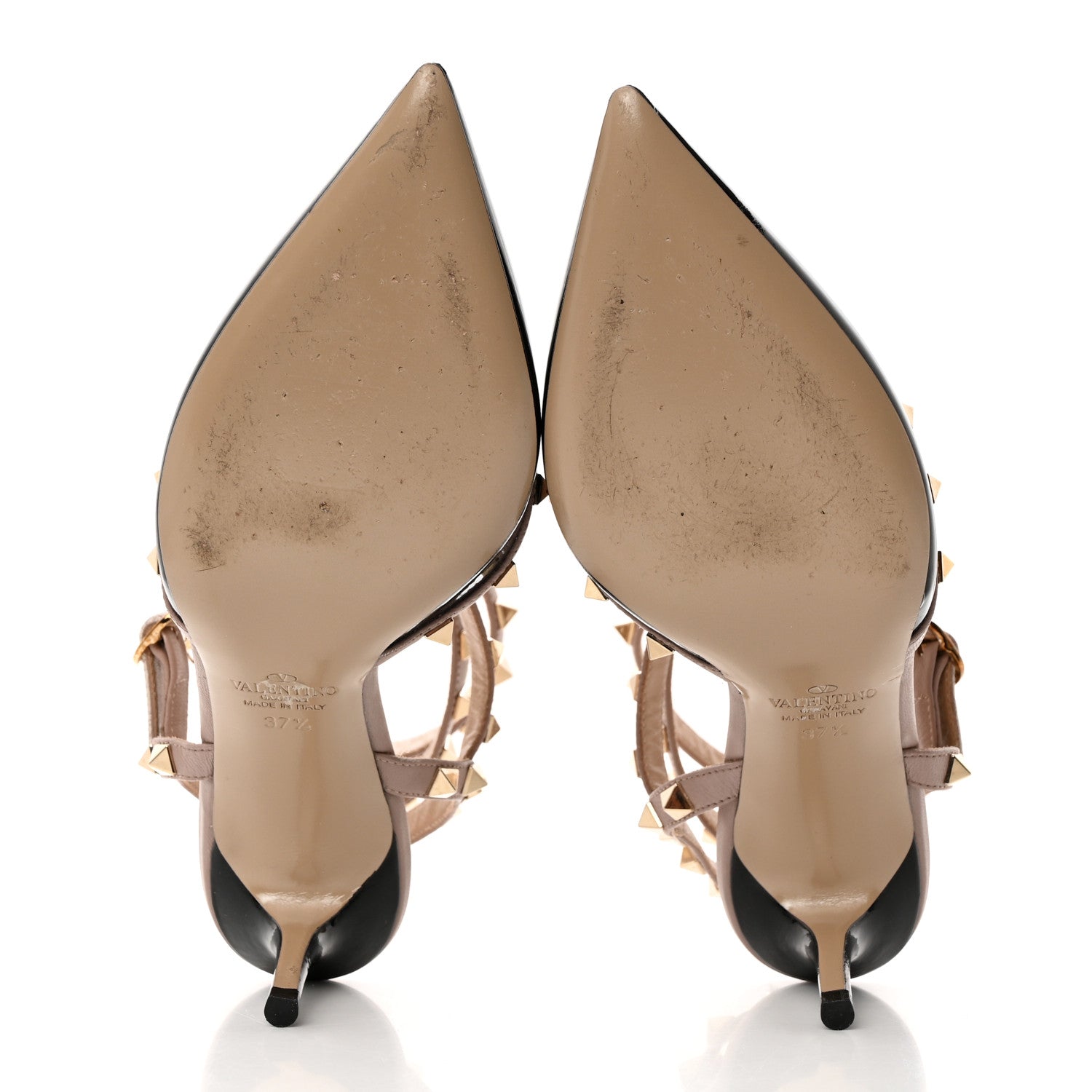 Valentino Garavani Patent Nappa Rockstud Ankle Strap 65mm Pumps 37.5 Black Poudre 5 of 11