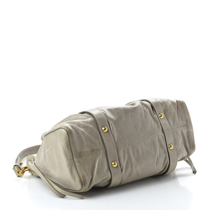 Miu Miu Vitello Lux Gathered Tote Pomice 4 of 10