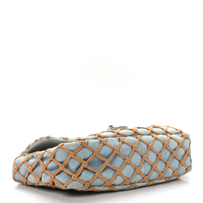 Chanel Denim Jumbo Canebiers Net Flap Blue 4 of 10