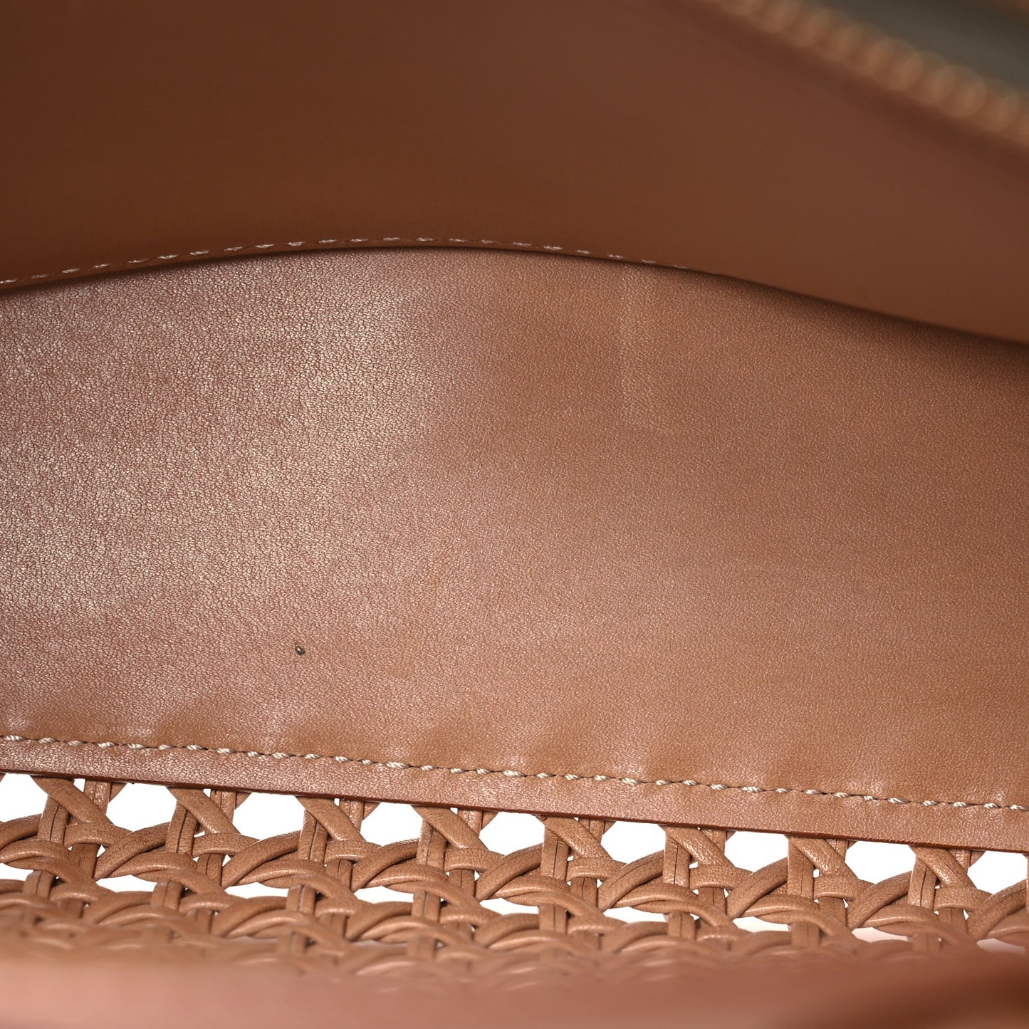Calfskin Woven Wood Baby Sac De Jour Vintage Brown
