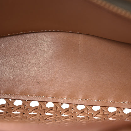 Saint Laurent Calfskin Woven Wood Baby Sac De Jour Vintage Brown 7 of 17