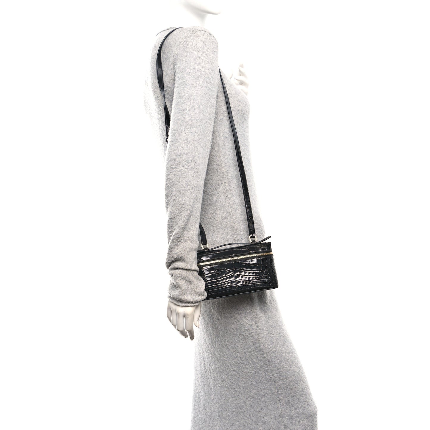 Glazed Alligator L19 Extra Pocket Pouch Black