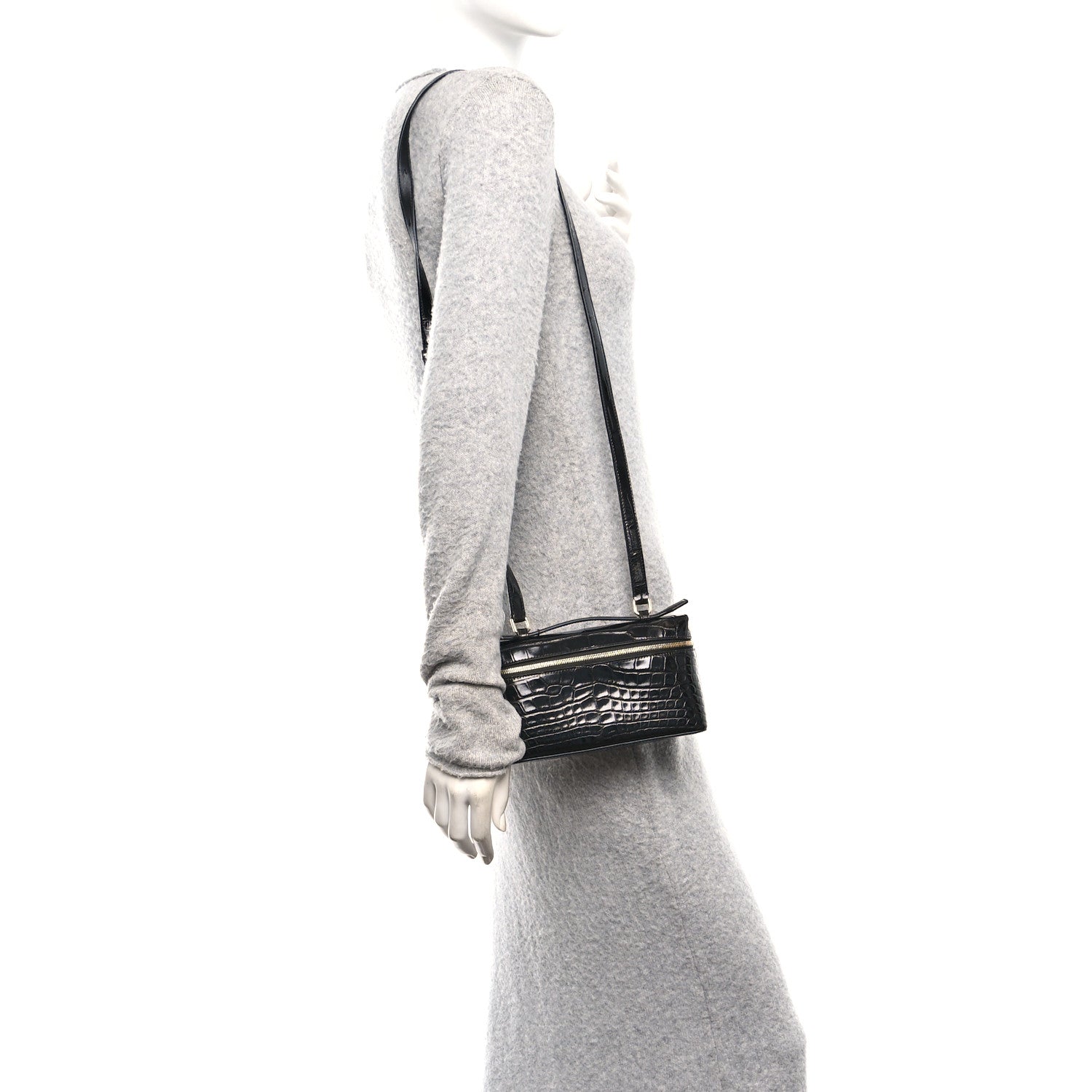 Loro Piana Glazed Alligator L19 Extra Pocket Pouch Black 2 of 10