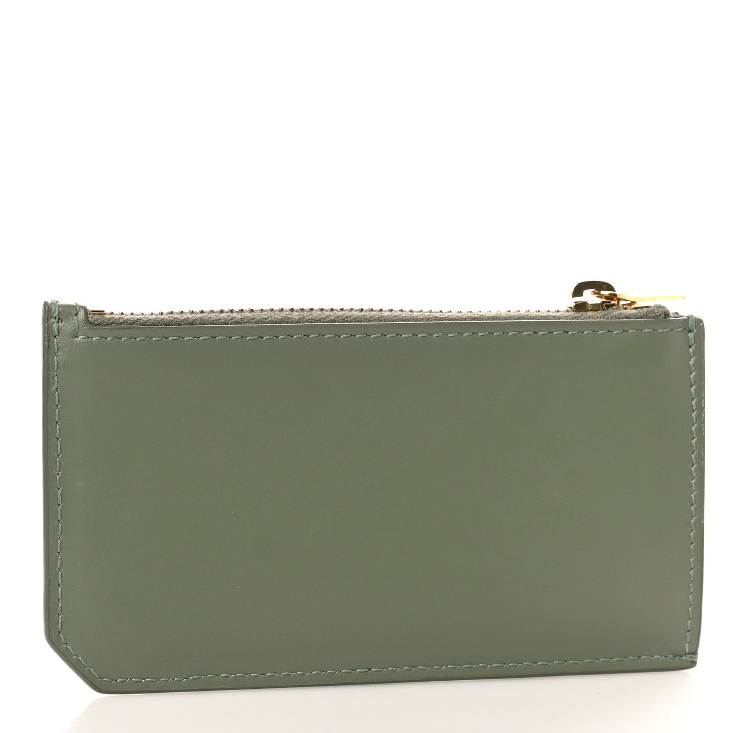 Calfskin 5 Fragments Zip Pouch Card Holder Light Sage