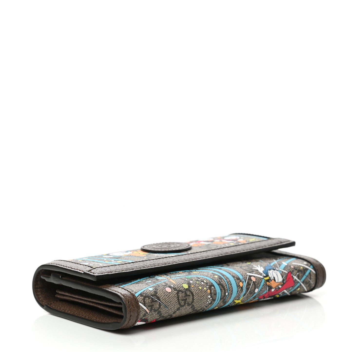 X DISNEY GG Supreme Monogram Donald Duck Interlocking G Continental Wallet Beige Multicolor New Acero