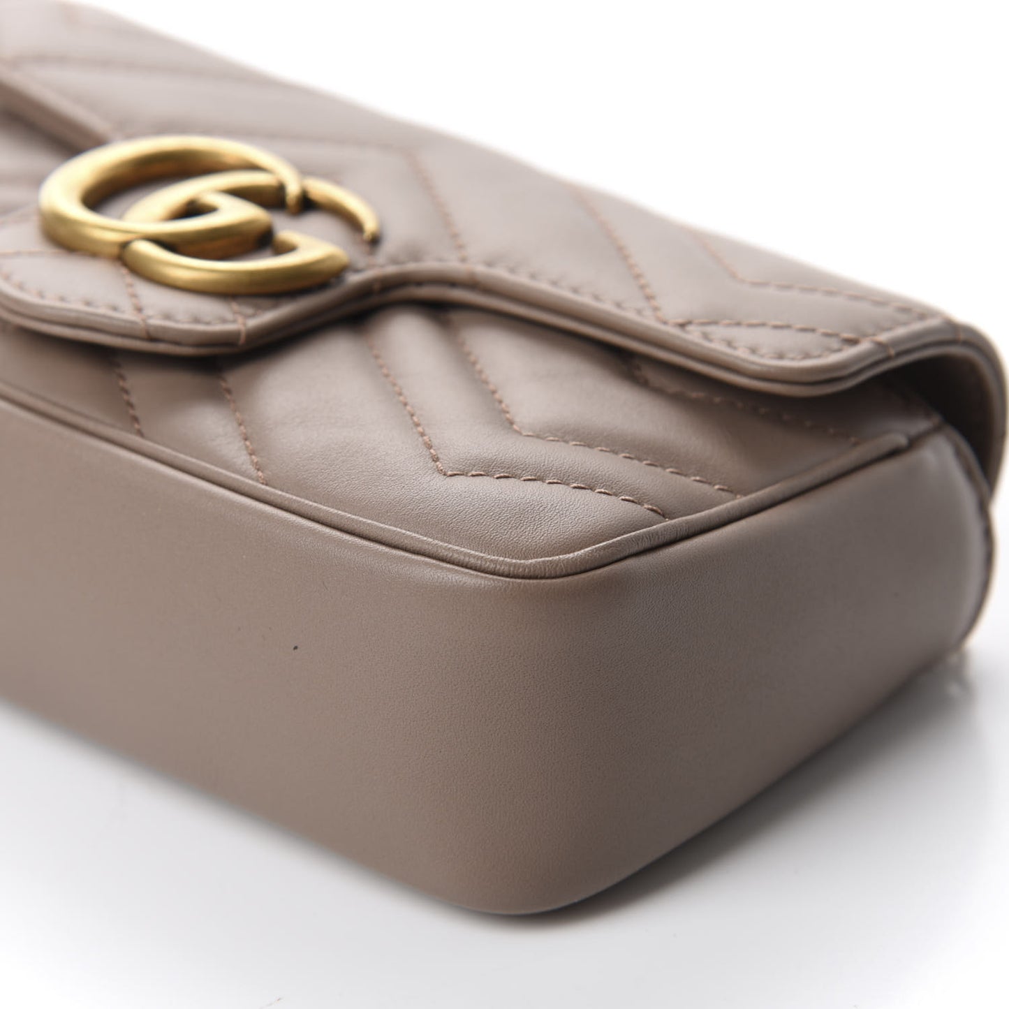 Calfskin Matelasse Super Mini GG Marmont Shoulder Bag Porcelain Rose
