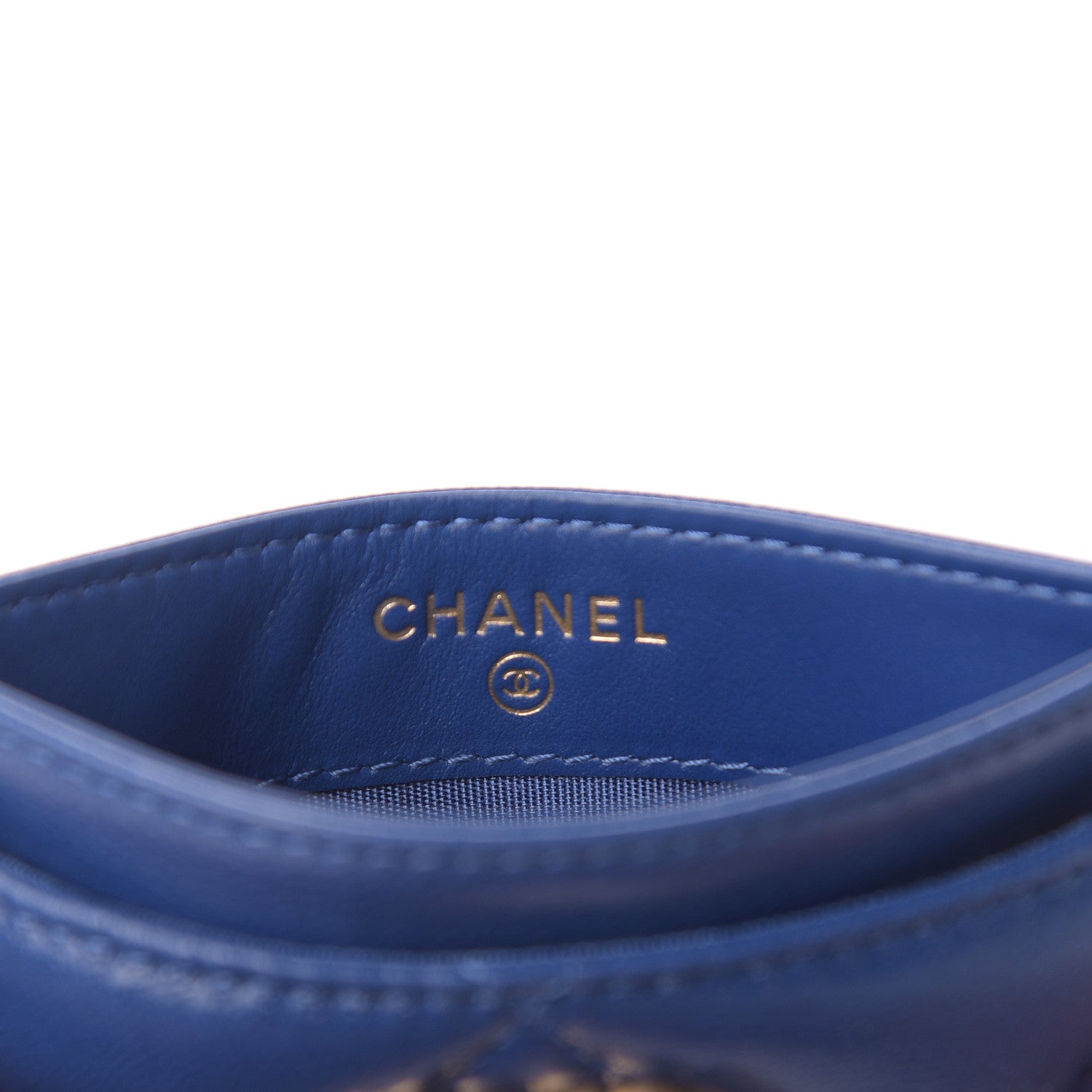 Chanel Shiny Goatskin Quilted 19 Card Holder Dark Blue 9 of 12
