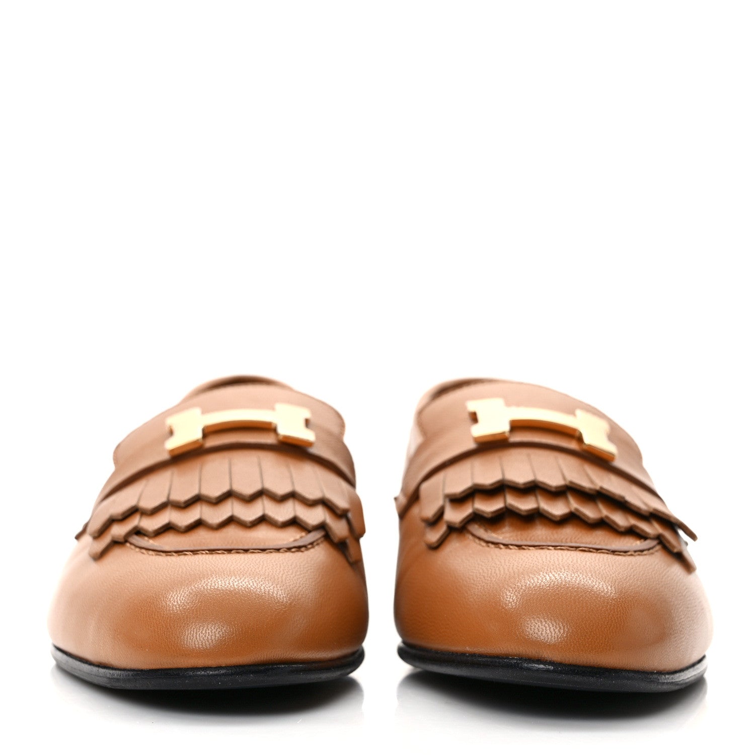 Hermes Goatskin Womens Royal Loafers 37 Naturel 2 of 8