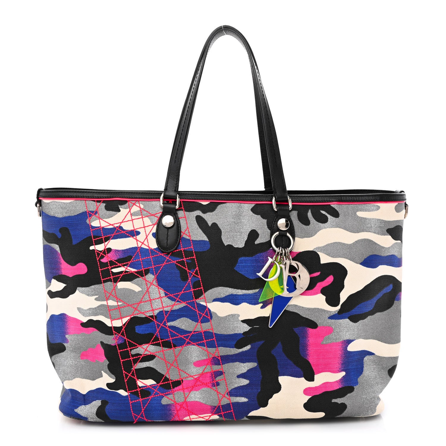 Christian Dior Canvas Large Camouflage Anselm Reyle Tote 1 of 12