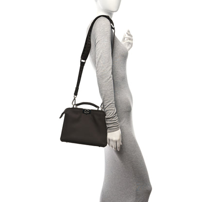 Fendi Nylon Vitello Cover Logo Embossed Mini Peekaboo I SEE U Satchel Ebano Sunflower 2 of 10