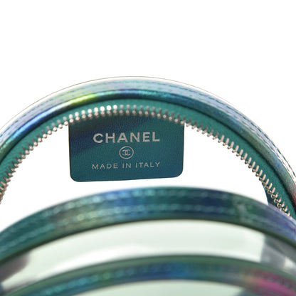 Chanel PVC Calfskin Lambskin Quilted Round Filigree Clutch With Chain Green 9 of 10