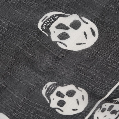 Alexander McQueen Silk Chiffon Skull Scarf Black Ivory 7 of 7