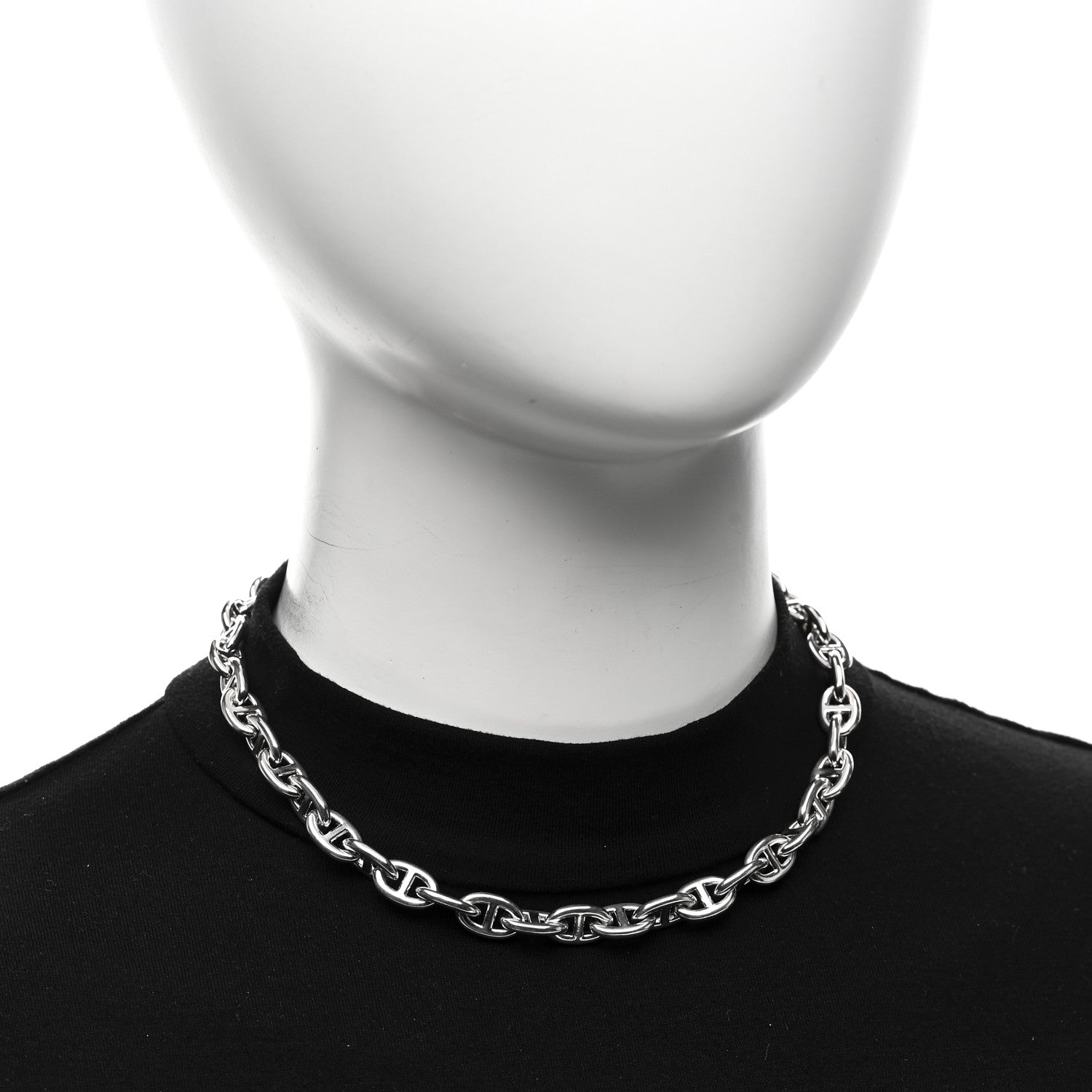 Hermes Sterling Silver Chaine D'Ancre Necklace PM 2 of 6