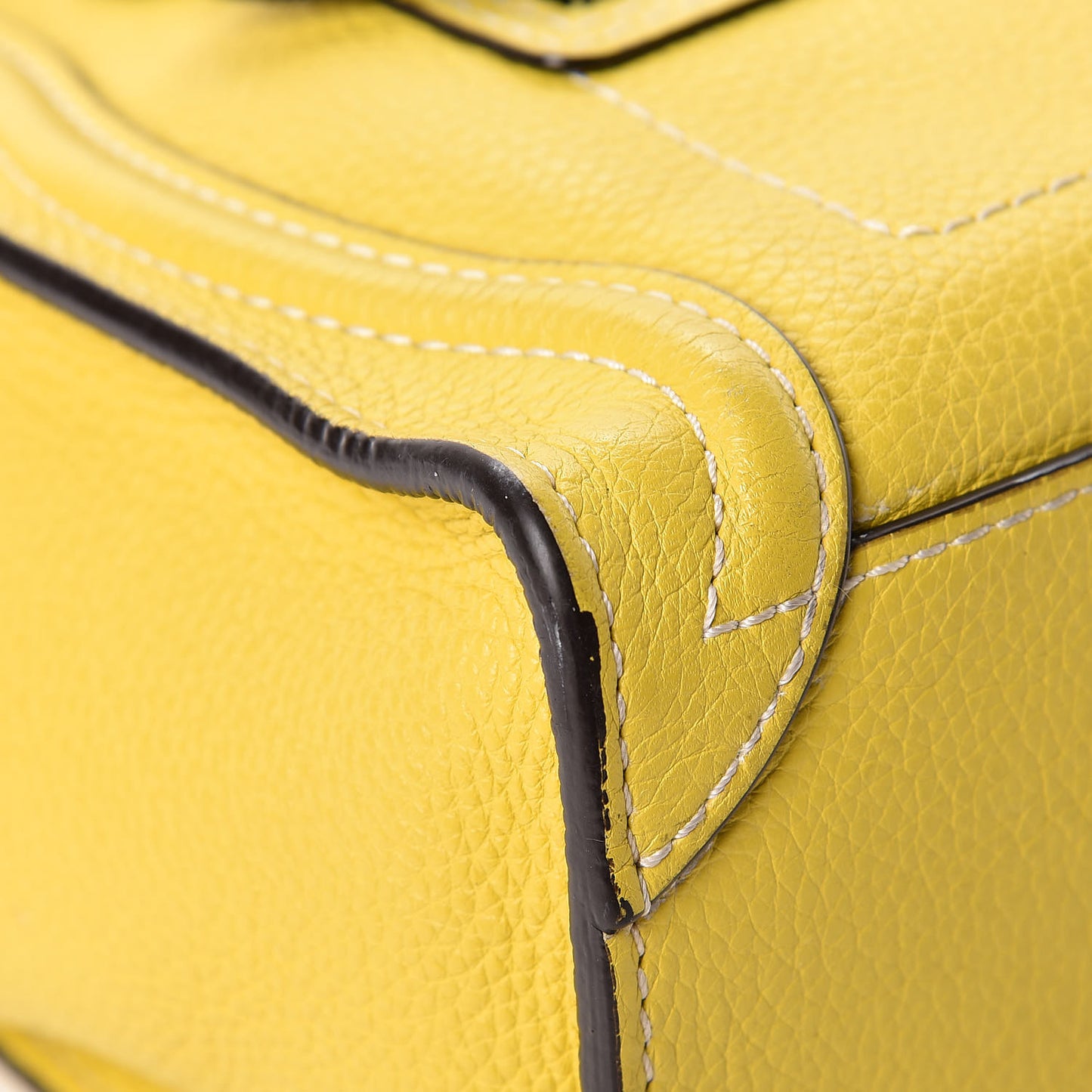 Drummed Calfskin Nano Luggage Citron