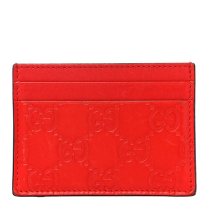 Gucci Guccissima Card Holder Red 1 of 17
