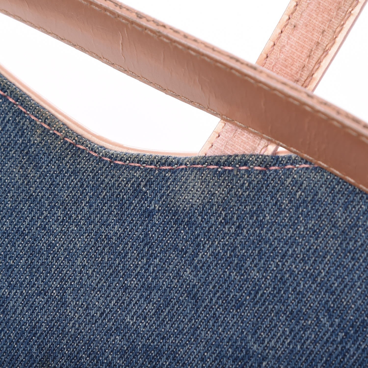 Christian Dior Patent Denim Jeans Saddle Bag Blue Pink 16 of 16