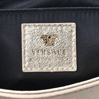 Versace Suede Palazzo Crystal Chain Evening Bag Gold 5 of 8