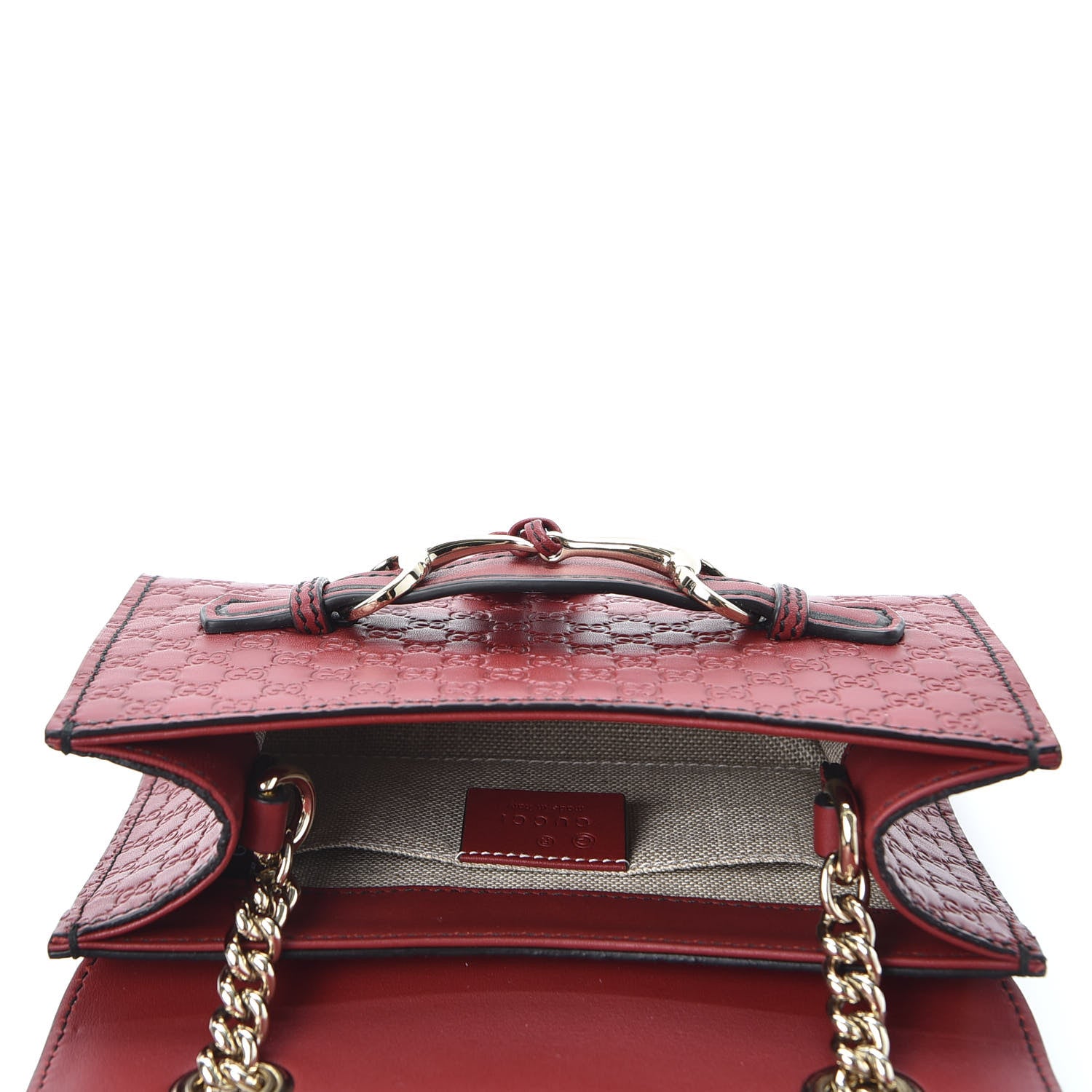 Gucci Soft Microguccissima Mini Emily Chain Shoulder Bag Rosso 4 of 8