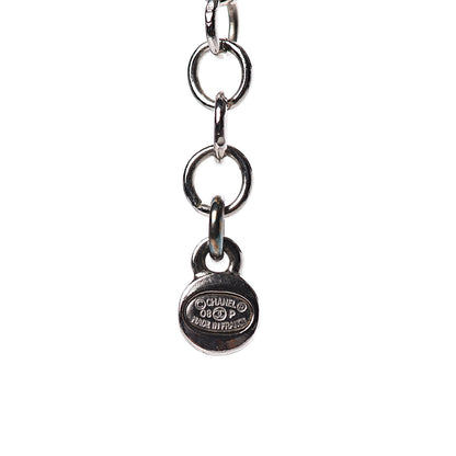 Chanel Crystal Love CC Pendant Necklace Purple Silver 4 of 6