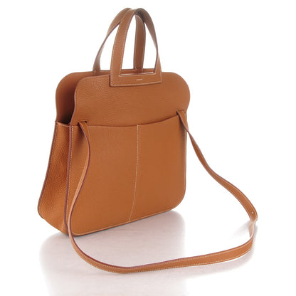 Hermes Taurillon Clemence Halzan 31 Gold 3 of 8