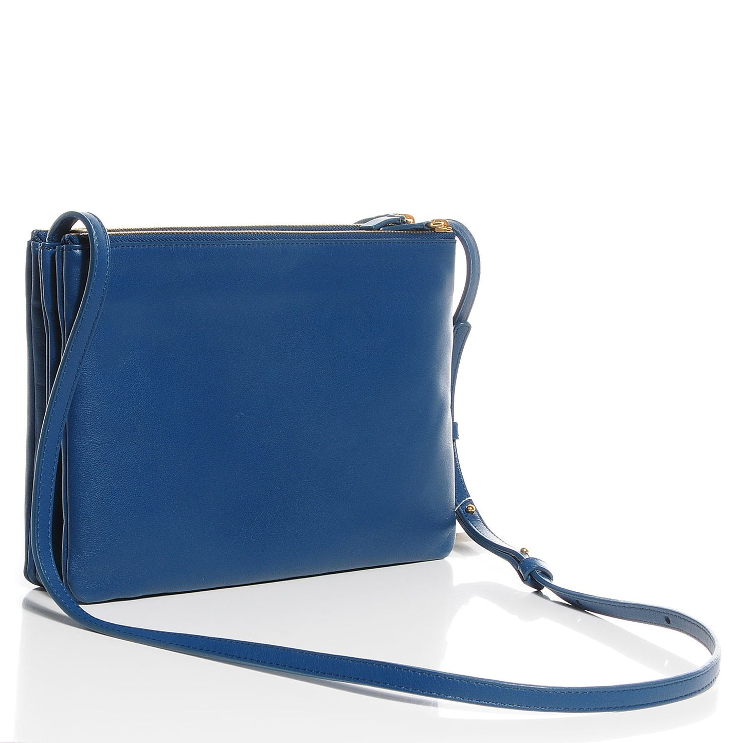 Lambskin Large Trio Crossbody Metallic Blue