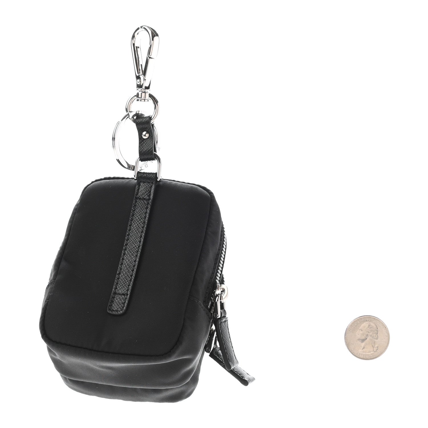 Prada Tessuto Nylon Key Pouch Black 2 of 7