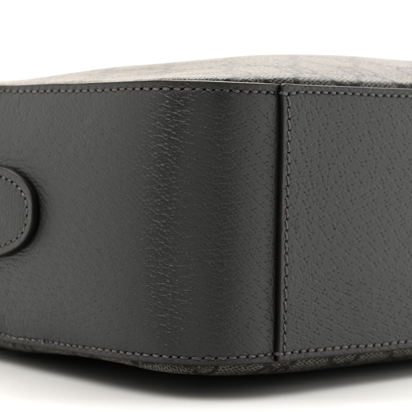 GG Supreme Monogram Textured Dollar Calfskin Ophidia Shoulder Bag Grey Black Graphite Grey