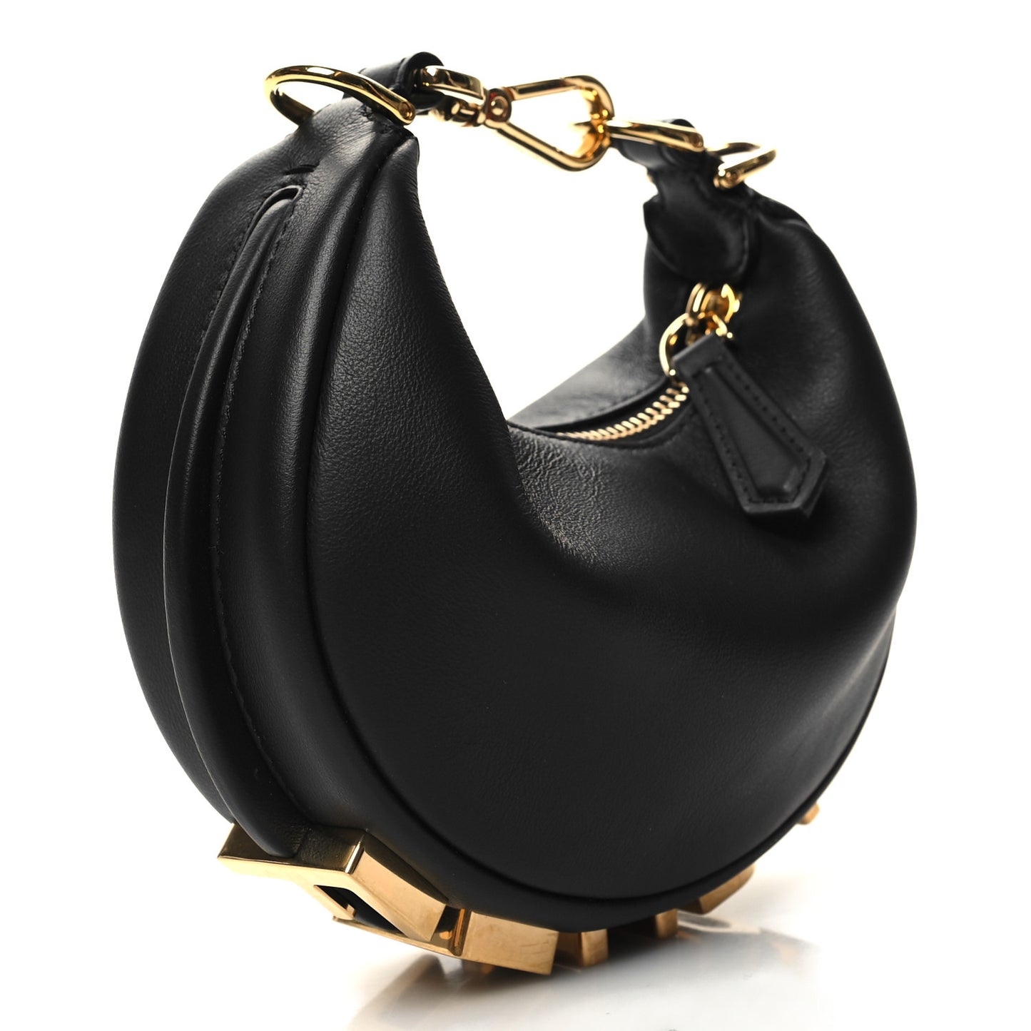Vitello Grace Matte Nano Fendigraphy Hobo Charm Black